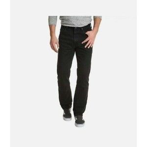 Wrangler Authentics Mens Classic Jeans 5-Pocket Relaxed Fit Cotton Black Denim